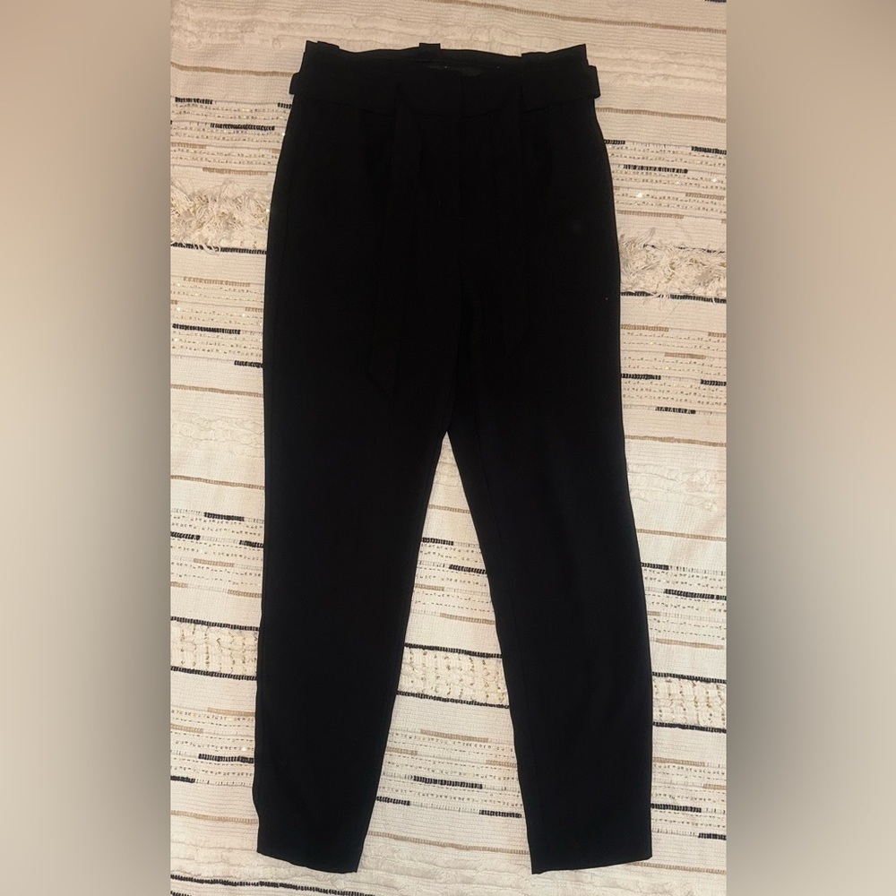 Express Black High Waisted Paperbag Ankle Pant Size 6L